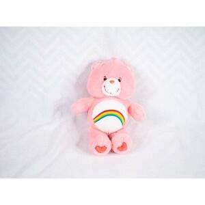 2002 Vintage Care Bears Cheer Bear 13" Plush Stuffed Animal Rainbow Pink toy